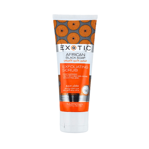 ايكزوتيك مقشر سريع للوجه والجسم بخلاصة الصابون الاسود الافريقي