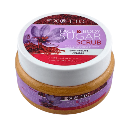 مقشر السكر للوجه والجسم بالزعفران