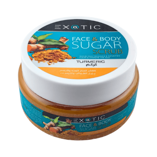 مقشر السكر للوجه والجسم بالكركم
