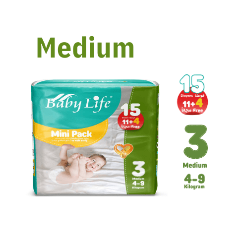 حفائض أطفال بيبي لايف رقم 3 -15قطعه