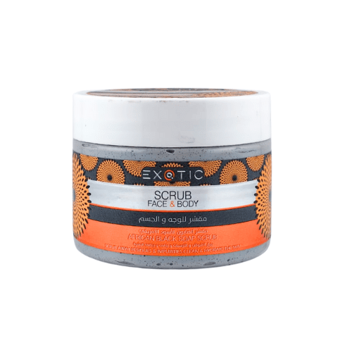 مقشر للوجه والجسم بالصابون الاسود الافريقي 400 مل