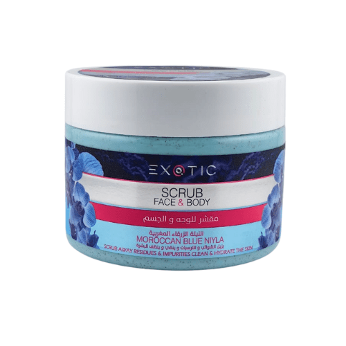 مقشر للوجه والجسم بالنيلة الزرقاء المغربية 400 مل